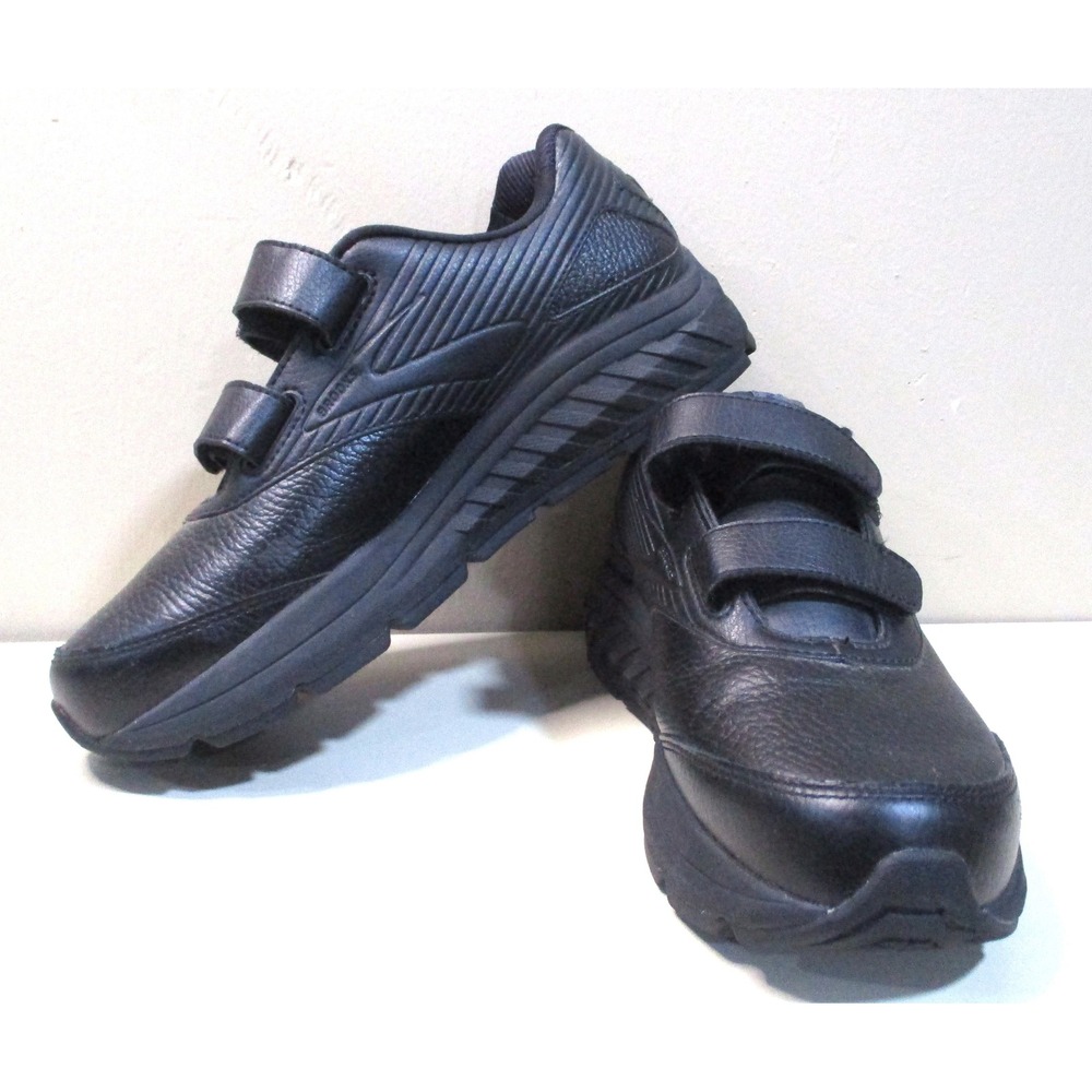 Brooks Addiction Walker V-Strap 2 Black Leather Walking Shoes Womens 8.5 - Picture 3 of 9